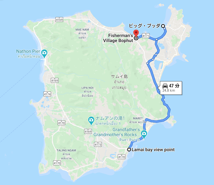 サムイ島　バイク一周　観光地を回る